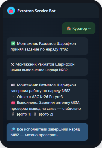 Telegram: уведомления куратору
